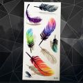 New Lovely 3D Glitter Feather Tattoo Sticker Gold Red Blue Color A3D-03 Sparkle Fake Tattoo Colorful Feather y Women Tattoos. 