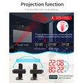 Migeet Projection Vibrating Alarm Clock LED Mirror Digital Clock with 2 Sets of Alarm Clock Snooze Function Bed Shaker USB Output for Heavy Sleepers. 