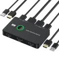 KVM Switch 2 Port Box USB and HDMI-Compatible Switch for 2 Computers. 