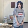 Summer New 100% Cotton Short Sleeve T T-shirt Female Student Korean Style Loose ins Women's Fashionable Mid-Length Half-Sleeve Top.