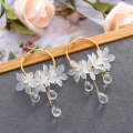 Crystal Water Drop Dangle Earrings - Acrylic Flower Tassel Drop Earrings by Top 10 Mart. 