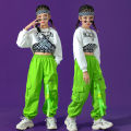 Girls Hip Hop Street Dance Wear Crop Top Joggers Kids Cargo Pants Sweatshirts Child Streetwear Costumes Jazz Stage Clothes Sets Shapewear.