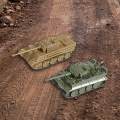 2x 1:144 Scale Tracked Crawler Chariot Tank Model Collection Building Model Armored Tank Toy Puzzle for Boys Table Scene Gift Display Adults. 