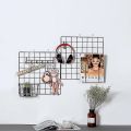 Metal Steel Net Mesh Frame Wall Shelf Decoration Grid Decor Photo Frame Nordic Wall Art Display Mesh Storage Shelves Organiser. 
