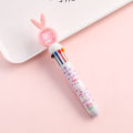 Kawaii Rabbit Ballpoint Pen 10 Colors Cartoon Cute Bunny Sequin Pens Kids School Office Stationery Multicolor Ball Pen jingu.