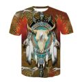 Ordinary casual bohemian style men's t-shirt 3D stretch Indian design couple streetwear t-shirt fashion clothing. 