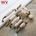 WV Marble Handle Garden Ceramic Ktchen Cabinet Storage Wardrobe Door Handles Dressers Closet Classical Furniture Knobs Pulls. 