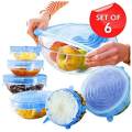 Silicon Food Cover Set of 6pcs Kitchen Reusable Silicone Stretch Cover Seal Lid Preservation Vacuum Food Storage Wrap Bowl Pot Cover.