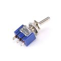 125v AC Blue - MTS-102 Rectangular Metal Rocker Switch.