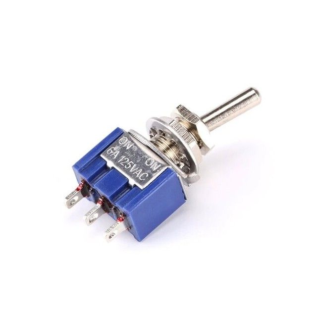 125v AC Blue - MTS-102 Rectangular Metal Rocker Switch