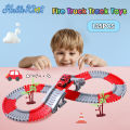 HelloKimi  Children's Fire Truck Toy Track Model Set Construction Toys Race Tracks for Kids Toys Car and Flexible Track Playset Children's Puzzle Electric Fire Truck Track Assembly Set. 