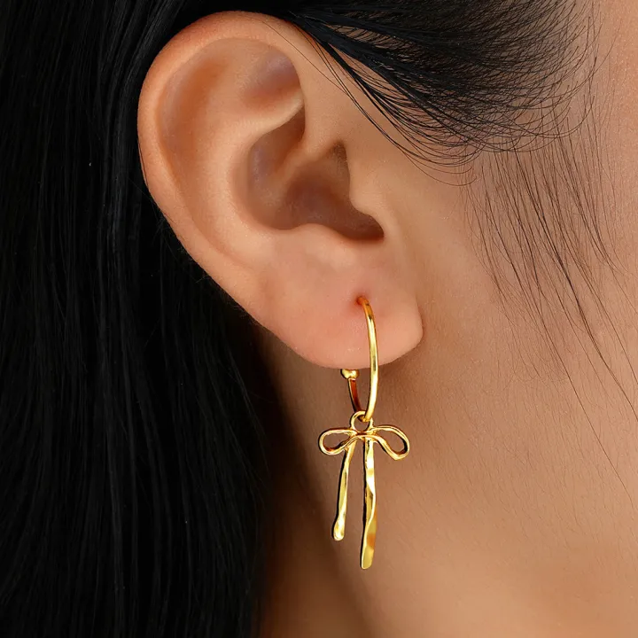 Enacolor%20New%20Simple%20Chic%20Creative%20Fashion%20Gold%20Metal%20Bow%20Fringe%20Earrings%20Elegant%20Female%20Jewelry%20-%20Image%203