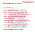 Mini Rechargeable Fan Circuit 3 Step Fan Speed Control & LED Light Controler Replacement Parts for Battery 3.7V 4.2V Mini Rechargeable Fan.