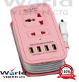Maxline 4 USB Port & 2 Power Socket travel multi use with multi plug 6 Feet long cable.. 