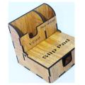 Wooden Desk Card Holder with Pen Holder. 