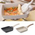 Egg Roll Pan with Handle Nonstick Japanese Tamagoyaki Pan with Wooden Handle Perfect for Omelette Egg Roll Making High-quality Cookware for Southeast Asian Kitchen.