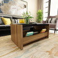 Full Glass Tea Table With 2 Drawers Simple Design Engineering Wood Coffee Table with glass top for Home & Office. 
