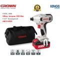 CROWN 20V Cordless impact screwdriver 20V (Lithium-ion, 4Ah), 1/4" hexagonal, Max. torque 320 Nm, with battery and charger Model: CT22021HX-4C2 TB - Kings Trading. 