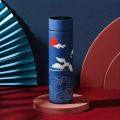 1pc Chinese Style Thermal Water Bottle, Retro Smart Temperature Display Insulated Cup, Stainless Steel Water Cup. 