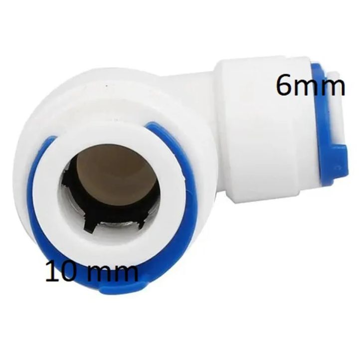 6 Mm Plastic 1/4"X3/8" Push Fit Connector RO Fitting, Size: 3/8 Inch