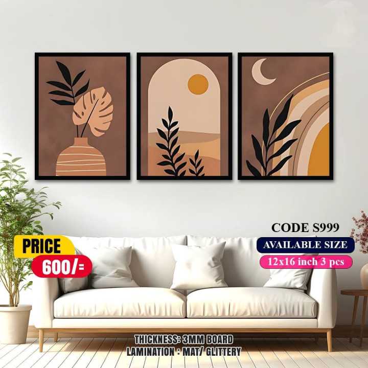 3 pcs Most Unique Combo Wallboard set for Home Decoration. Wall Decoration for Home