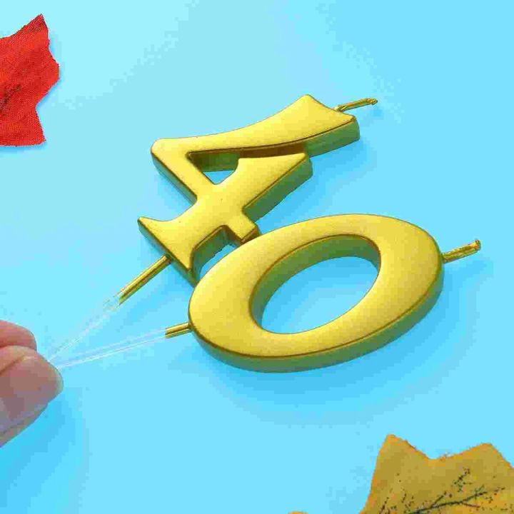 2pcs 16/18/21/40 Birthday Number Decoration Bithday Cake Topper Candles Party Supplies Golden Number