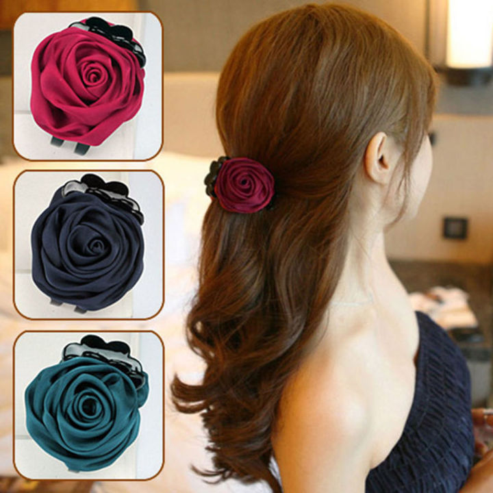 Rose%20Barrette%20Fashion%20Handmade%20Great%20Helpful%20Hair%20Well%20Good%20Girls%20Clips%20Claws%20Clamps%20-%20Image%204