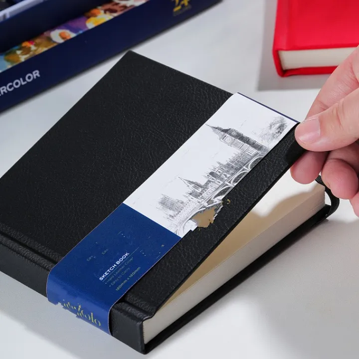 Papertree%20Premium%20Leather%20cover%20sketch%20book%20With%20Elastic%20Band%20A4%20,A5,%205X5%20Inch%20Size%20-%20Image%203