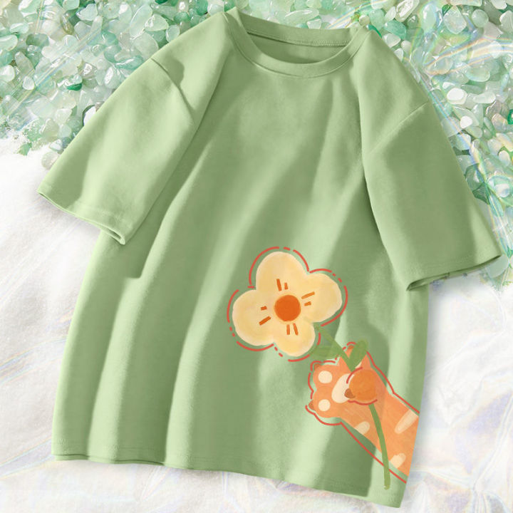 Taro%20Purple%20Cotton%20Short%20Sleeve%20T%20Women's%20T-shirt%20Loose%20All-Matching%20Top%20Summer%20round%20Neck%20Korean%20Style%20ins%20Wind%20Half%20Sleeve%20-%20Image%208
