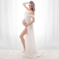 Maternity Dresses for Photo Shoot Off Shoulder Mesh Sheer Split Long Pregnancy Dress Women Maternity Clothes.