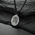 Stainless Steel Saint Michael Necklace Medal for Men Boys, St Michael Pendant Medallion with Chain 24 Inches. 