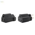 Portable 110-120V to 220-240V Plug Adapter Black 5-15P To 6-15R. 