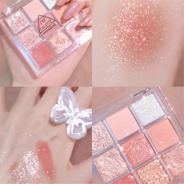 NYT 9 Color Matte Glitter Eyeshadow Palette Waterproof Long-Lasting Eyeshadow Pigment Shimmer Shiny Makeup Professional Design