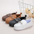 Spring and Autumn New 0-1 Year Old British Soft Sole Walking Bean Leather Baby Shoes.