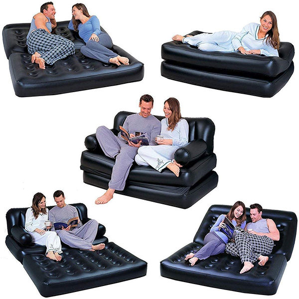 5 in 1 Inflatable Double Air Bed cum Sofa with free electric pumper