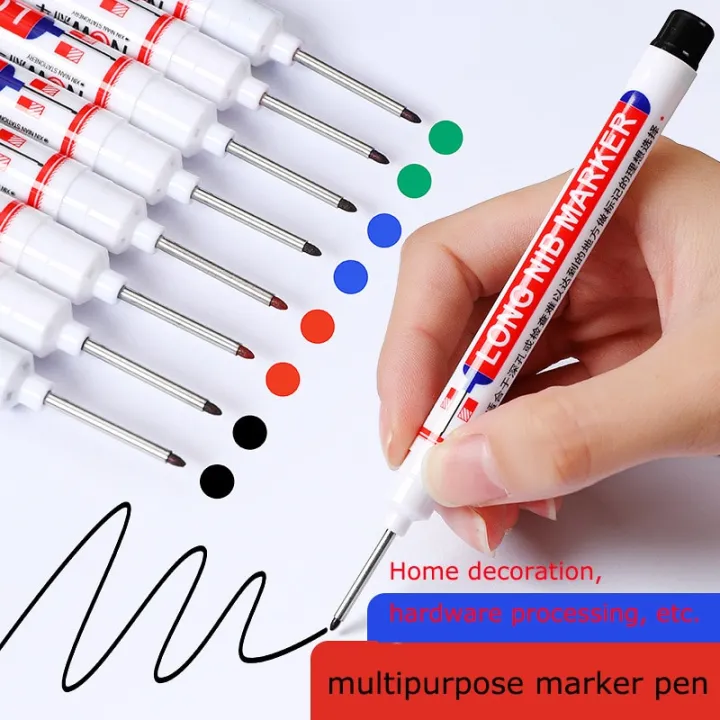 3Pcs/Set%20Long%20Head%20Markers%20Bathroom%20Woodworking%20Decoration%20Multi-purpose%20Deep%20Hole%20Marker%20Pens%20Red/Black/Blue/Green/White%20Ink%20-%20Image%203