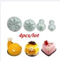 4Pcs/Set Daisy Flower Cookie Sunflower Plunger Cutter Sugar Fondant Cake Tool Christmas Cake Decorating Tools.