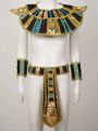 Egyptian Costume Accessories Adult Egyptian Belt/Collar /King Cane/Pharaoh Hat Set Women Men Cosplay Egypt King Clothing.