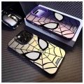 For iPhone 15 14 13 12 11 Pro Max Plus Mini XR XS X Spider Man Laser Matte Hard Phone Case on iPhone15 14ProMax Shockproof Cover.