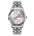 SKMEI 9268 Silver Stainless Steel Analog Watch For Men - White & Silver. 