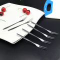 6pcs creative stainless steel fruit sign two tooth fork cake dessert fork Encounter. 