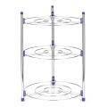 Kitchen Pot Rack Crock Pot Shelf Chrome-Plated 3 Tier Round Shelf Storage Tower Crock Pot Heat Insulation Pot Holder.