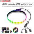 Coolmoon Cm-Ls40 5v Argb Pc Case Led Bar Sata 3pin Computer Rgb Lamp Strip For Motherboard With Controller. 