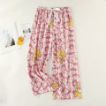 Spring and summer thin lounge pants, women's floral sweet and casual, can be worn outside, air-conditioned pants, loose home single pajama pants, trousers.