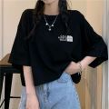 Pure Cotton ins Short T T-shirt Female Harajuku Style Student Summer New Korean Style Loose Black Figure Flattering Short Sleeve Top Fashion. 