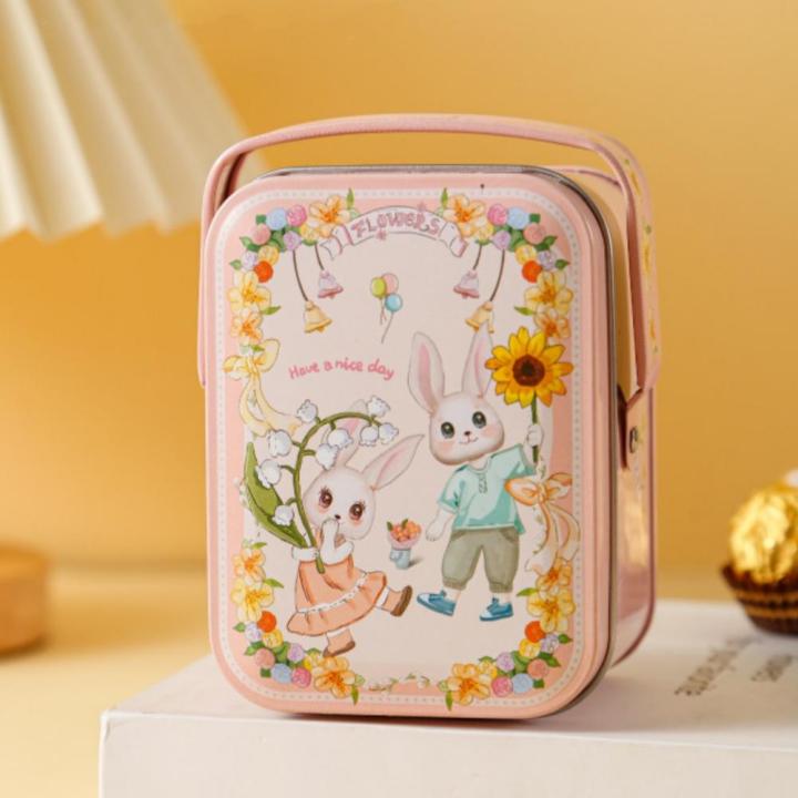 Tinplate%20Box%20Unique%20Handled%20Portable%20Cookie%20Tin%20Decorative%20Lightweight%20Candy%20Box%20for%20Wedding%20Easter%20Party%20Celebration%20-%20Image%203