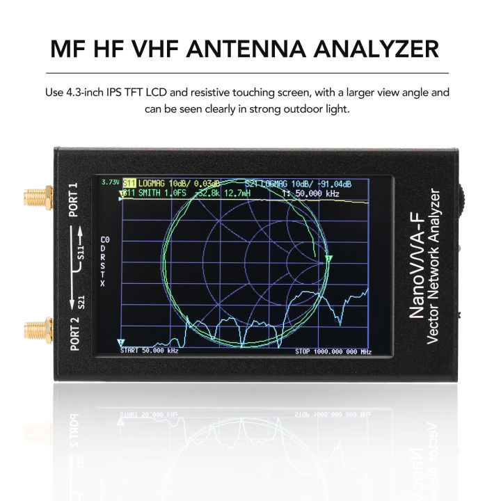 NanoVNA-F%20Portable%20Handheld%20Vector%20Network%20Analyzer%20SWR%20Meter%2050KHz-1000MHz%204.3%20Inch%20IPS%20TFT%20Digital%20Display%20Touching%20Screen%20Shortwave%20MF%20HF%20VHF%20Antenna%20Analyzer%20-%20Image%204