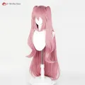 Anime Krul Tepes Cosplay Wig 110cm Long Pink Wig With 2 Ponytail Clip Heat Resistant Synthetic Hair Halloween Wigs + Wig Cap. 