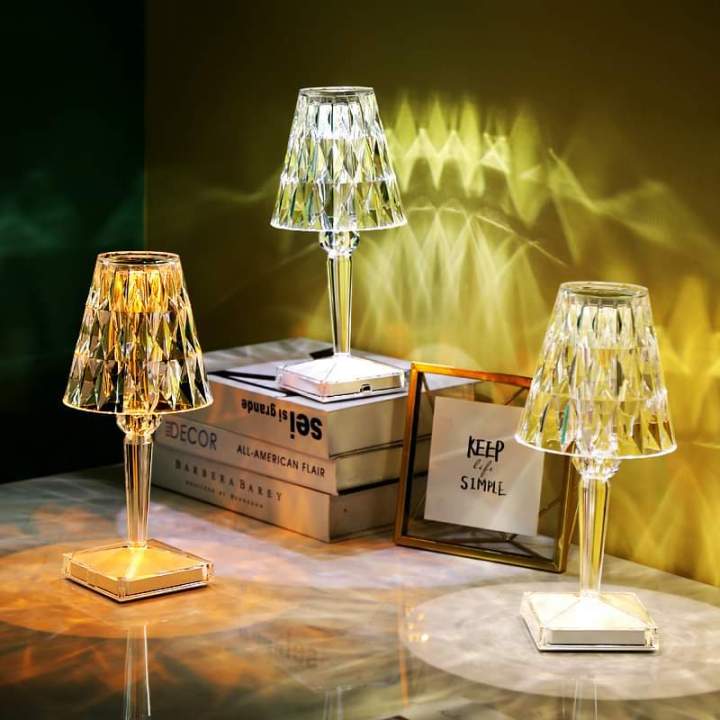Rechargeable 16 Color Crystal Table Lamp Best For Bedroom Living Room  Diamond Desk Lamp Remote Control