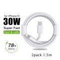 30W USB C to Lightning cable[2 Pack] for iPhone 14/13/12/11/X/8, 2m PD fast charger cable for iPad/iPod cord, 3m for APPLE line. 